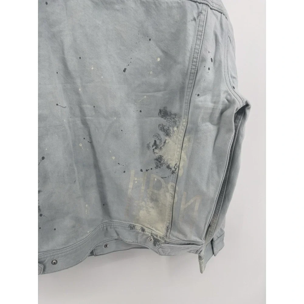 NWT Hudson Denim Trucker Jacket Sz S Streetwear Paint Splatter MSRP $395